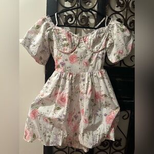 Forever 21 Floral Pink and White Juniors Dress